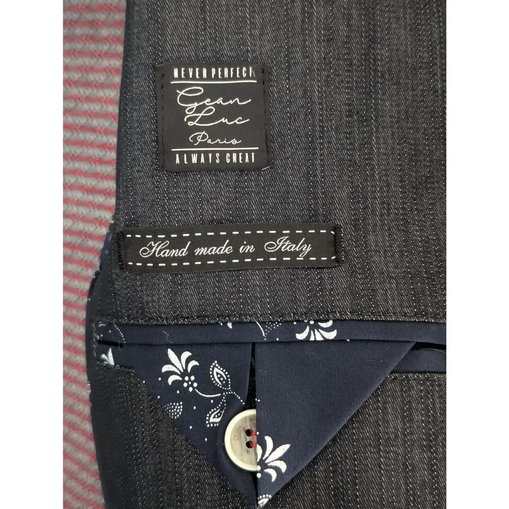 NWT Gean Luc Paris Navy Blue Patterned Sport Coat IT 50 US 40 Italian Blazer